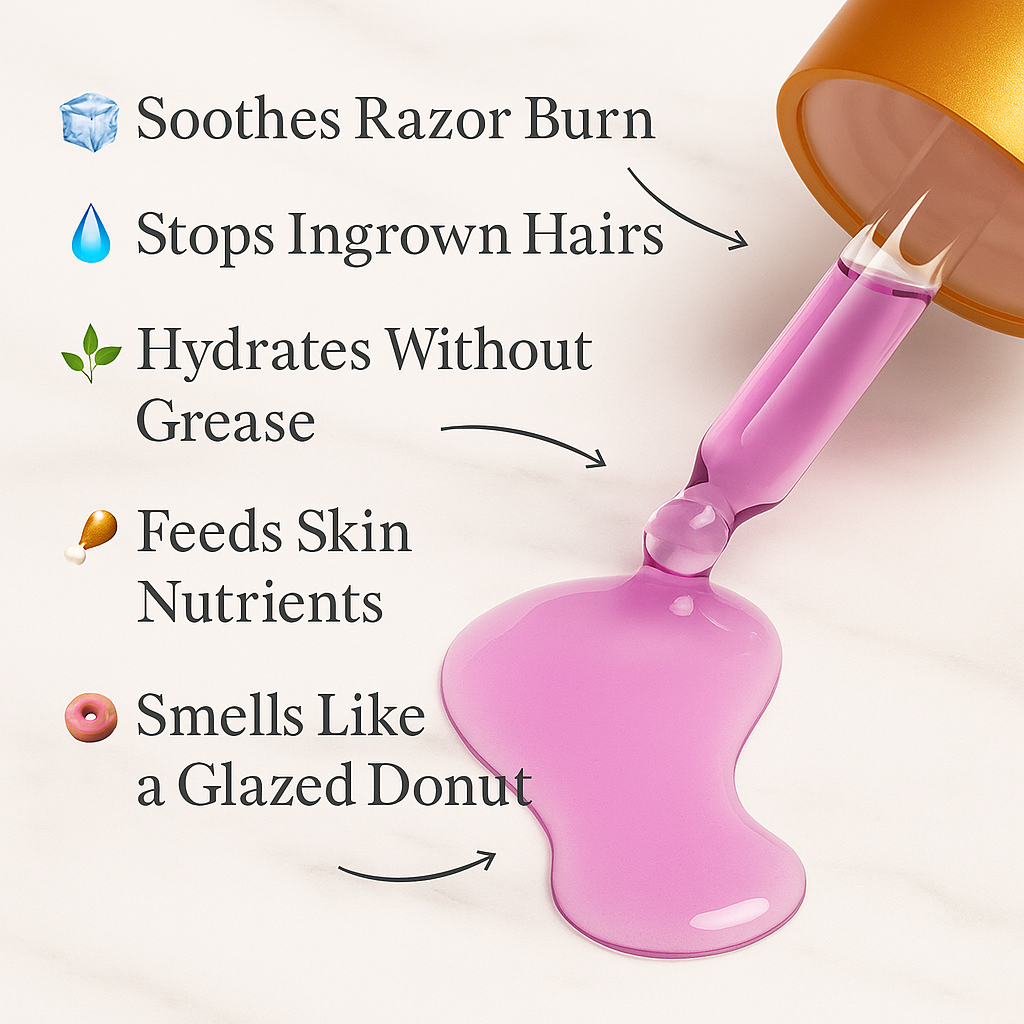 Novera's SkinShield™ Glazed Donut After Shave Oil: Prevents Irritation & Ingrown Hairs with Passion-E Complex