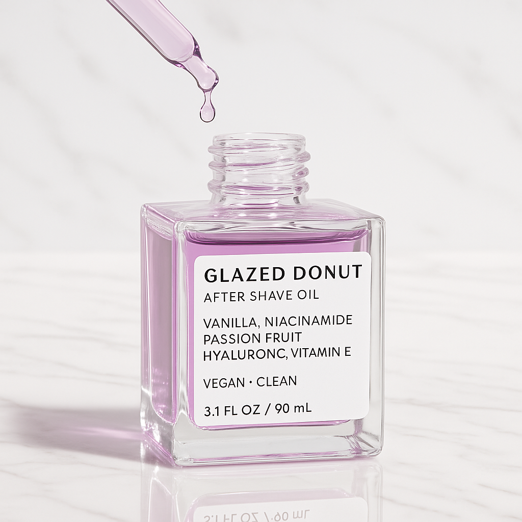 Novera's SkinShield™ Glazed Donut After Shave Oil: Prevents Irritation & Ingrown Hairs with Passion-E Complex