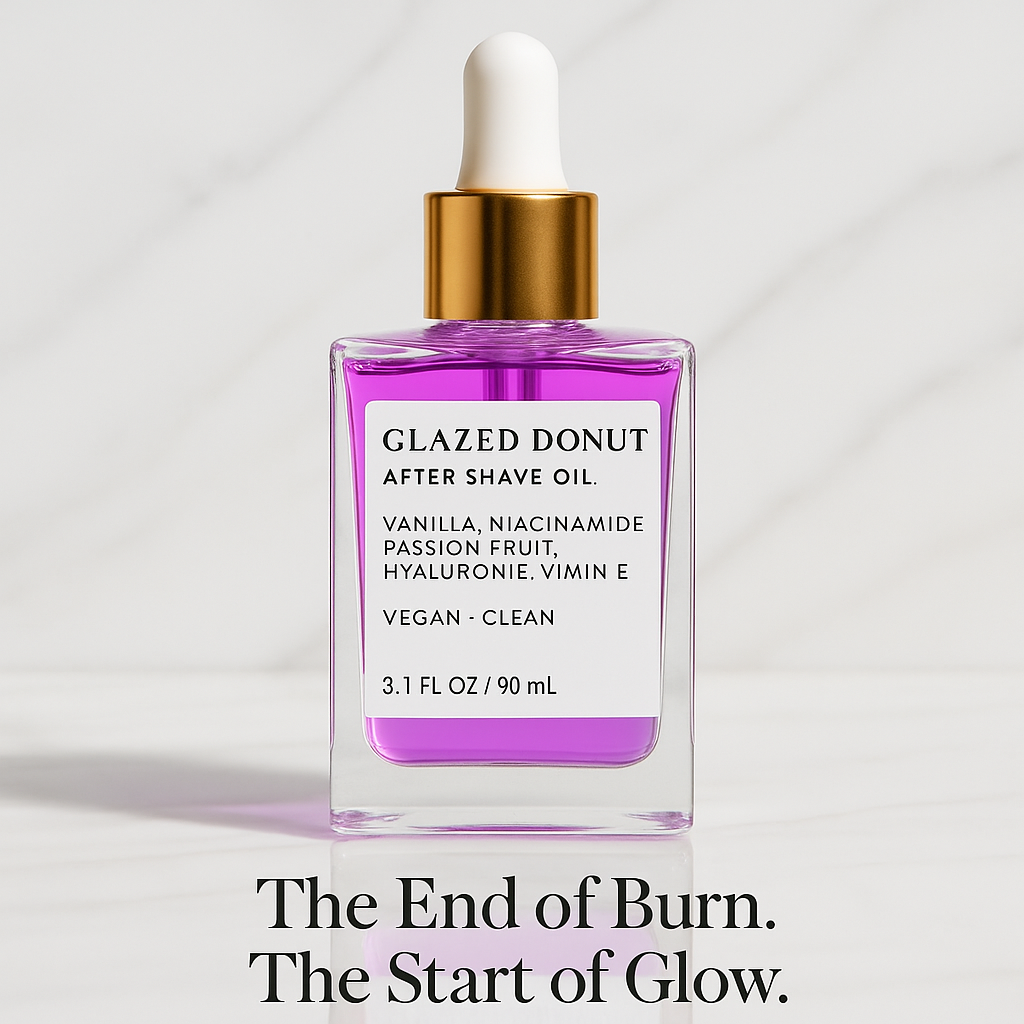 Novera's SkinShield™ Glazed Donut After Shave Oil: Prevents Irritation & Ingrown Hairs with Passion-E Complex