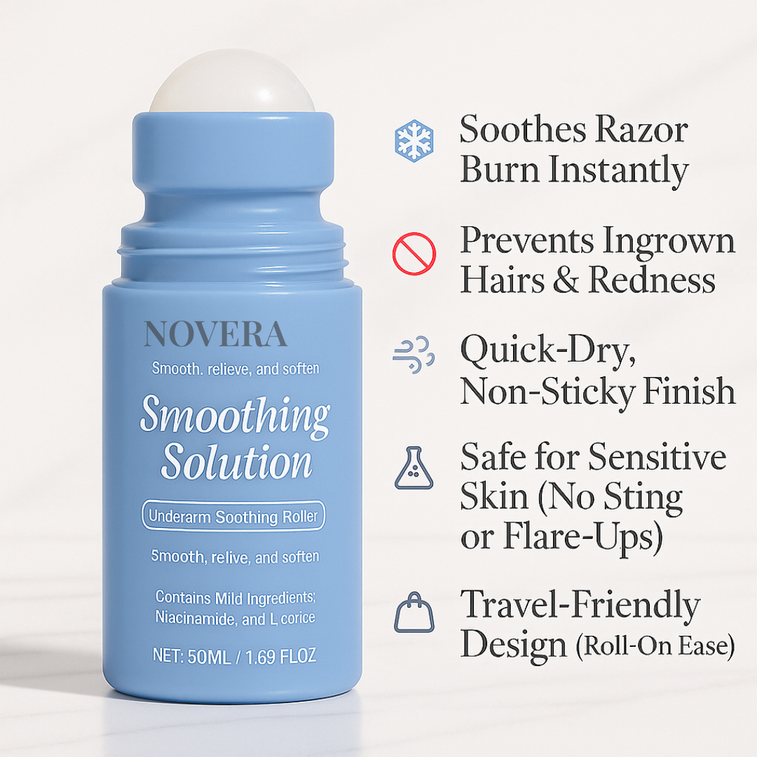 Novera Underarm Recovery Roller | Instant Razor Bump Relief + Ingrown Hair Prevention with Skin Recovery Technology